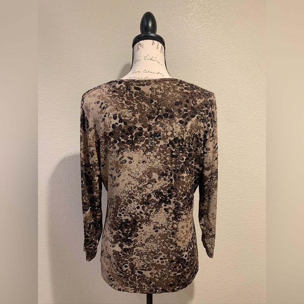 Chico's Brown Abstract Women's Blouse - Picture 2 of 9
